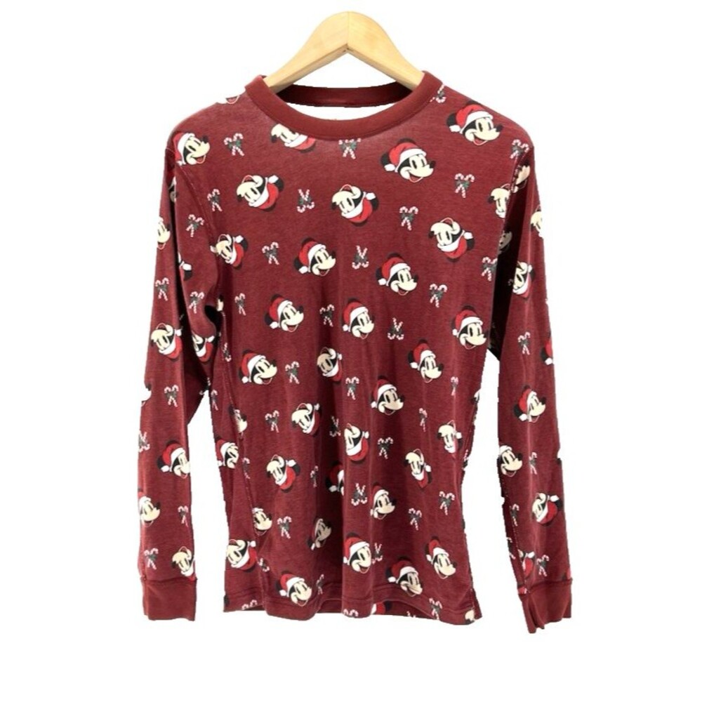 Hanna Andersson Disney Mickey Mouse Christmas Red Pajama Top L Cozy Holiday